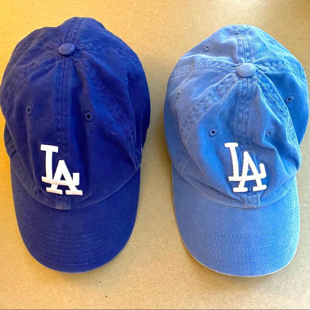 two blue la dodger hats
